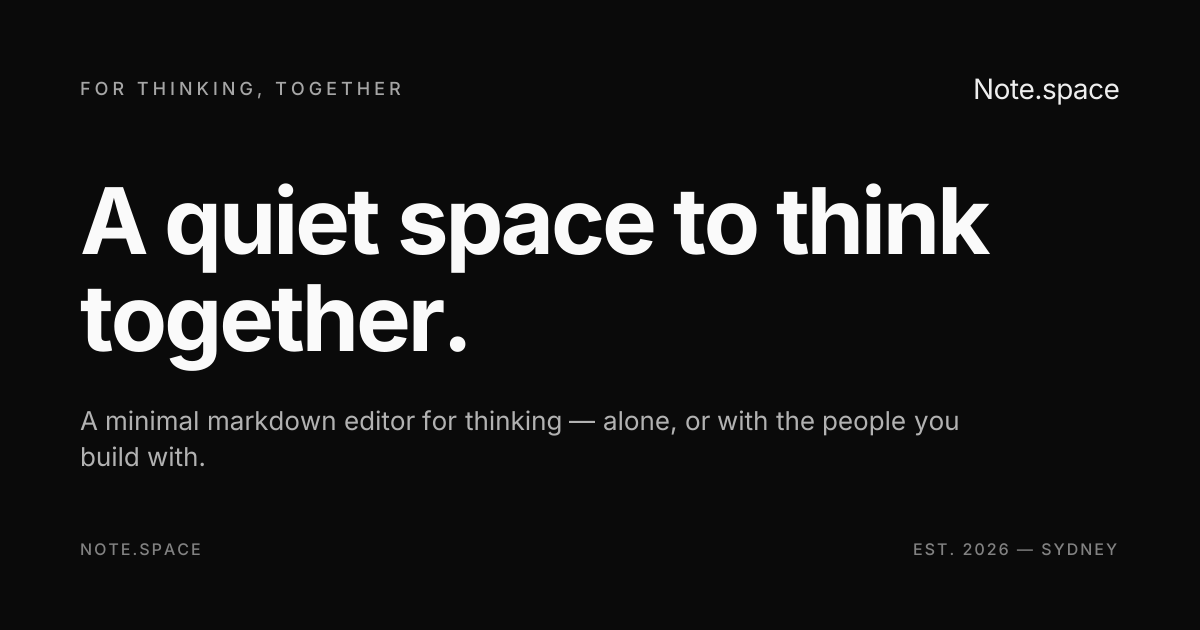 Note.space — A quiet space to think together